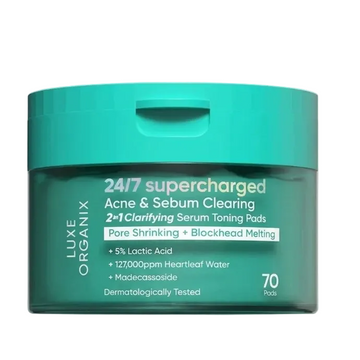 LUXE ORGANIX 24/7 SUPERCHARGED ACNE & SEBUM CLEARING TONING PADS