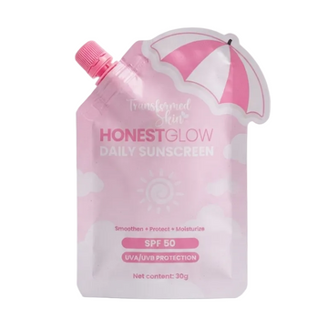 HONESTGLOW DAILY SUNSCREEN SPF50 PINK POUCH 30G