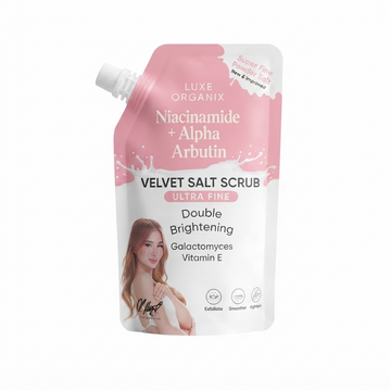 LUXE ORGANIX NIACINAMIDE ALPHA ARBUTIN VELVET SALT SCRUB ULTRA FINE 300G