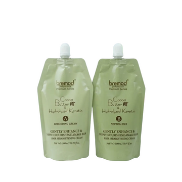 BREMOD COCOA BUTTER & HYDROLYZED KERATIN A&B HAIR STRAIGHTENING CREAM 500ML