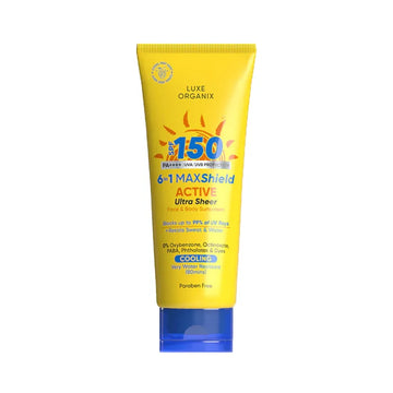 LUXE ORGANIX 6 IN 1 MAXSHIELD ACTIVE ULTRA SHEER SUNSCREEN 100ML