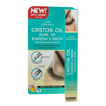 LUXE ORGANIX CASTOR OIL EYELASH & BROW LENGTHENING SERUM 10ML