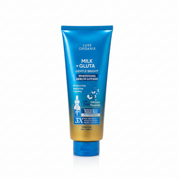 LUXE ORGANIX MILK+GLUTA GENTLE BRIGHT WHITENING SERUM LOTION