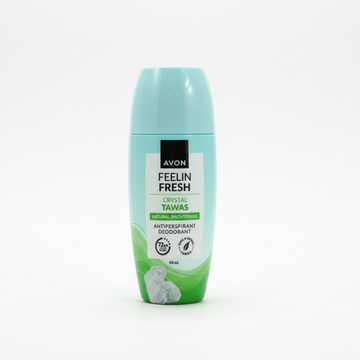 AVON FEELIN FRESH CRYSTAL TAWAS NATURAL BRIGHTENING ANTIPERSPIRANT DEODORANT ROLL-ON