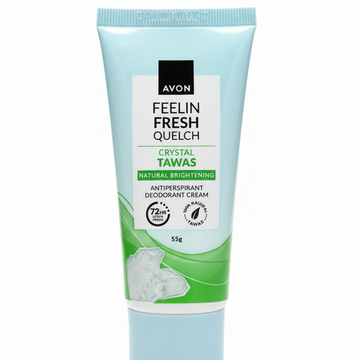 AVON FEELIN FRESH QUELCH CRYSTAL TAWAS ANTIPERSPIRANT DEODORANT CREAM
